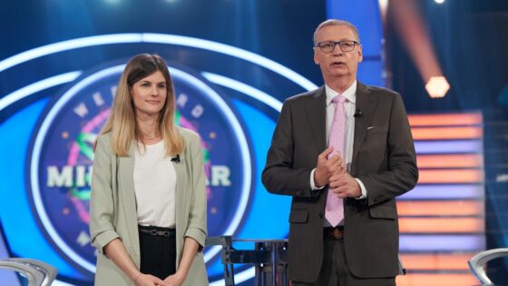 Günther Jauch und Patricia Grubmiller bei "Wer wird Millionär?"