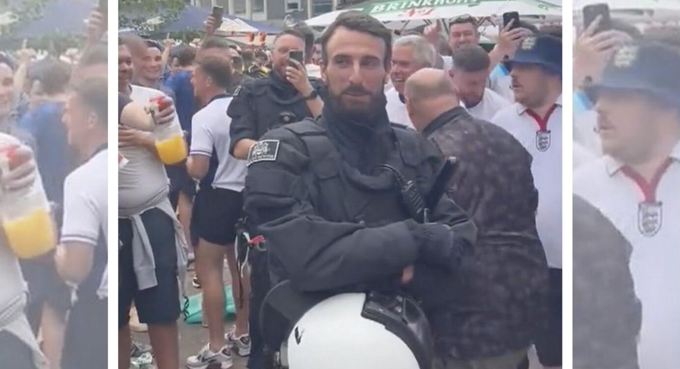 Weil er aussieht wie Gareth Southgate: England-Fans feiern deutschen Doppelgänger-Polizisten